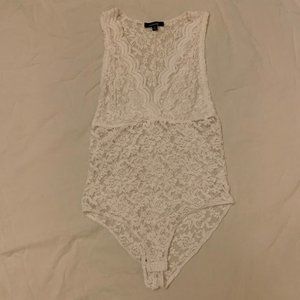 White Lace Body Suit - Size M